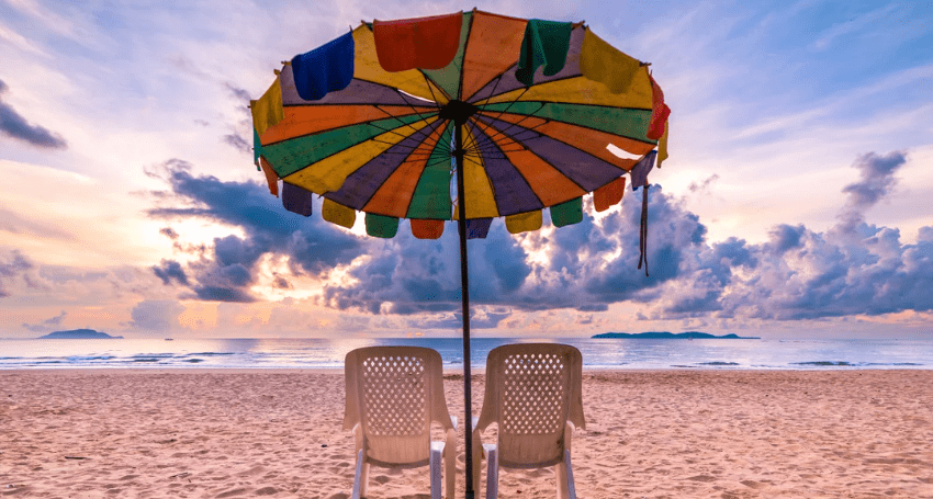 a colorful beach umbrella